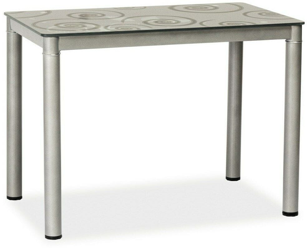 CASARREDO Jedálenský stôl DAMAR 80x60 šedý